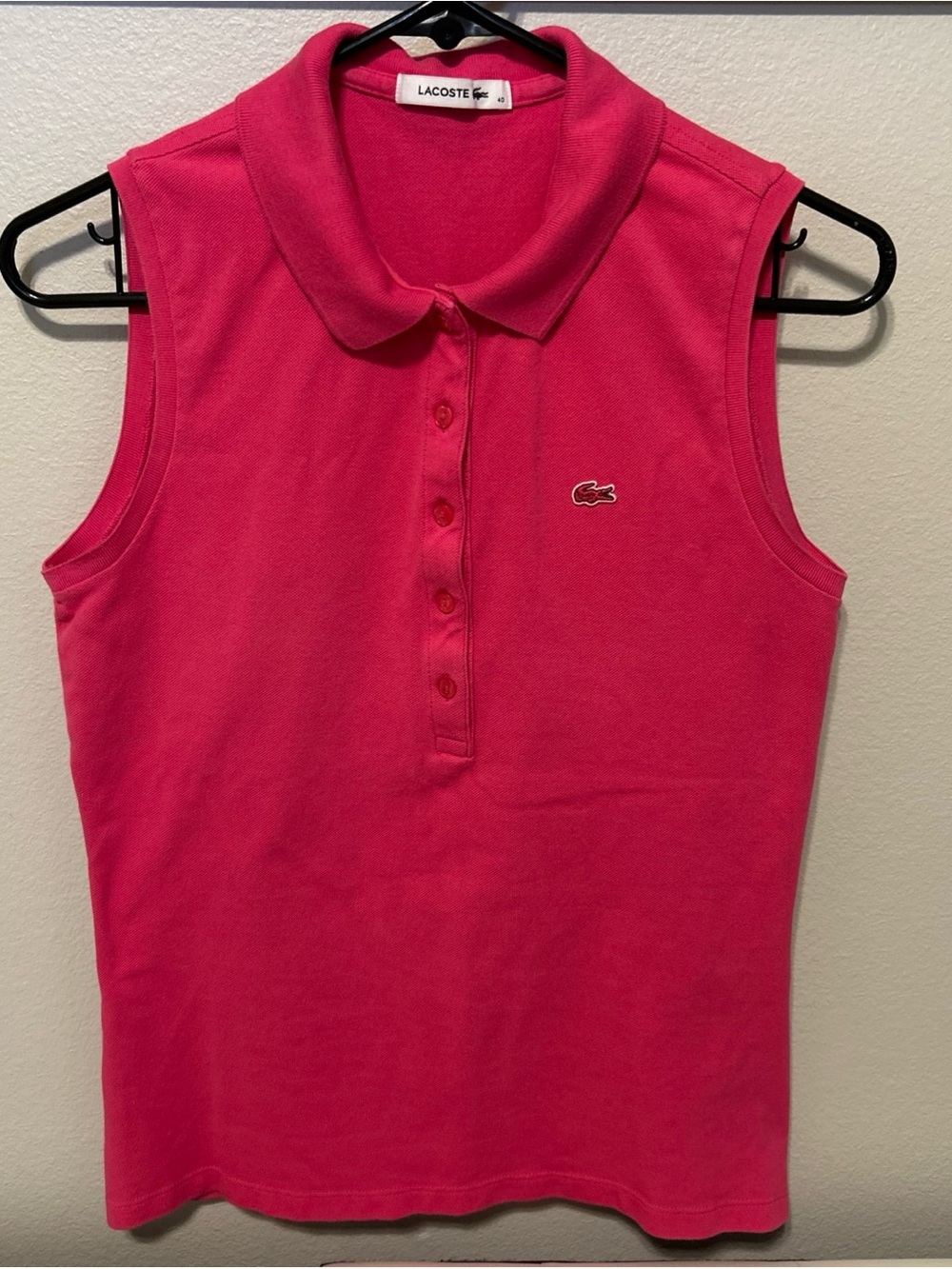 Lacoste Sleeveless Polo Tank - Fuchsia Pink